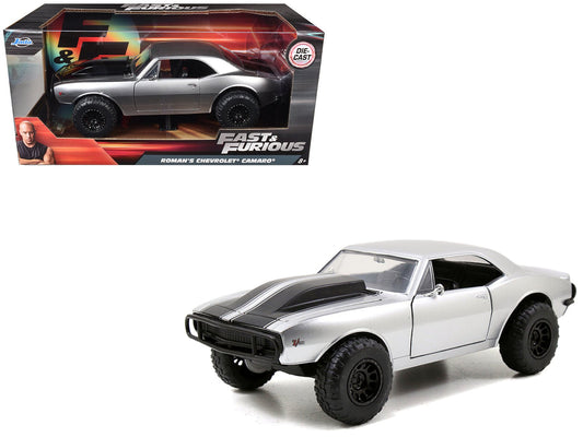 Roman's Chevrolet Camaro Z/28 Silver "Fast & Furious 7" Movie 1/24 Diecast Model Car by Jada free shipping USA - Rapid Vehicles