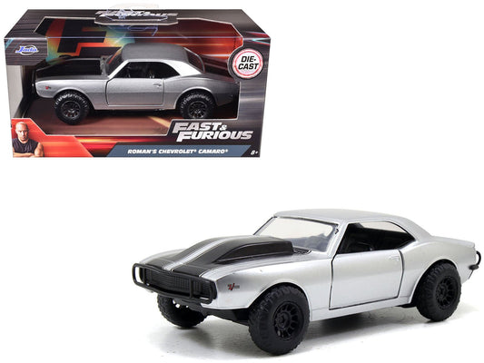 Roman's Chevrolet Camaro Z/28 Silver with Black Stripes "Fast & Furious 7" (2015) Movie 1/32 Diecast Model Car by Jada free shipping USA - Rapid Vehicles