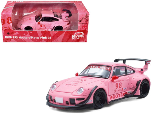 RWB 993 98 "Hooters" Matt Pink 1/64 Diecast Model Car by Model Model free shipping USA - Rapid Vehicles