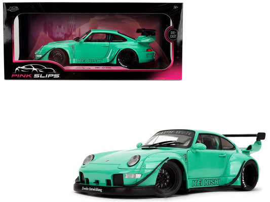 RWB Body Kit "Kei Kishi" Light Blue "Pink Slips" Series 1/18 Diecast Model Car by Jada free shipping USA - Rapid Vehicles