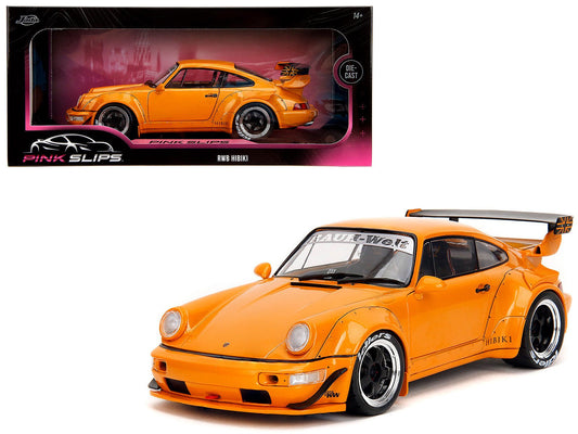 RWB Bodykit "Hibiki" Orange Metallic "Pink Slips" Series 1/18 Diecast Model Car by Jada free shipping USA - Rapid Vehicles