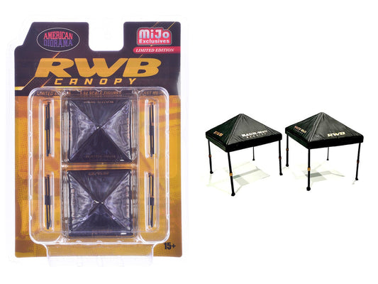 "RWB (RAUH - Welt BEGRIFF)" Canopy 2 Piece Set Black Limited Edition for 1/64 Scale Models by American Diorama free shipping USA - Rapid Vehicles