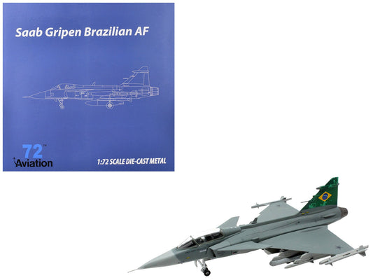 Saab JAS 39E Gripen Fighter Aircraft "Brazilian Air Force" 1/72 Diecast Model Airplane by Aviation 72 free shipping USA - Rapid Vehicles