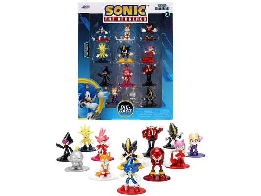 Set of 12 Diecast Figures "Sonic The Hedgehog" Video Games "Nano Metalfigs" Series Diecast Models by Jada free shipping USA - Rapid Vehicles