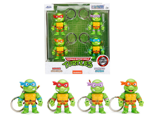 Set of 4 Diecast Figure Key Chains "Teenage Mutant Ninja Turtles" TV Series "Metalfigs" Series Diecast Models by Jada free shipping USA - Rapid Vehicles
