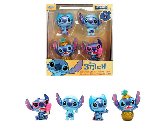 Set of 4 Diecast Figures "Disney's Stitch" Wave 3 "Metalfigs" Series Diecast Models by Jada free shipping USA - Rapid Vehicles
