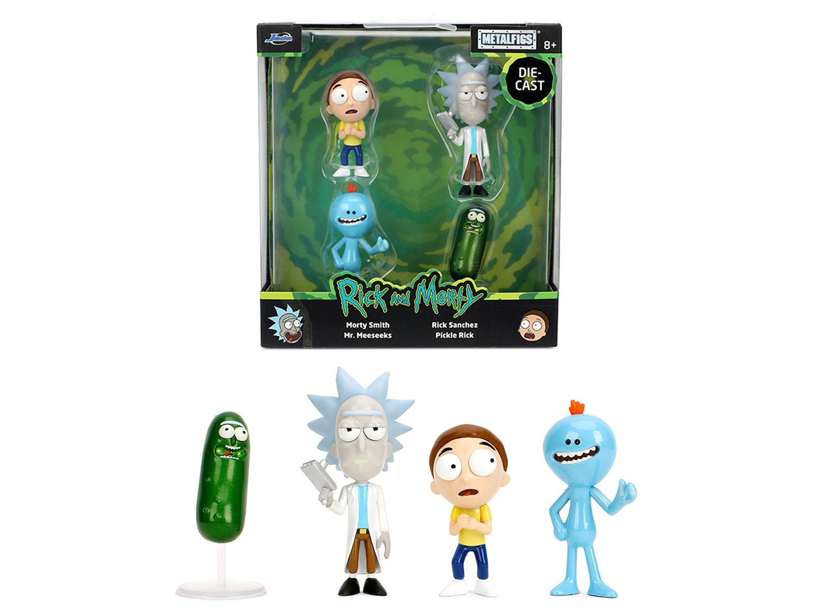 Set of 4 Diecast Figures "Rick and Morty" (2013 - Current) TV Series "Metalfigs" Series Diecast Models by Jada free shipping USA - Rapid Vehicles