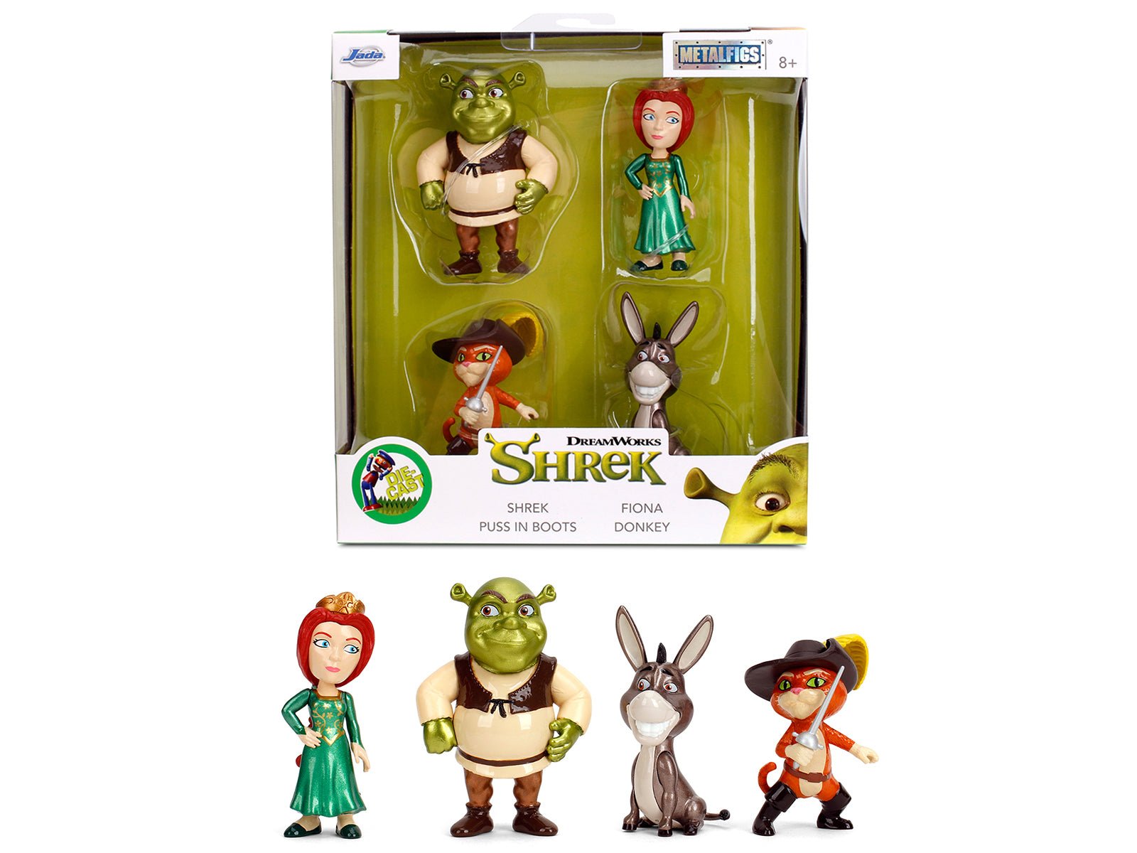 Set of 4 Diecast Figures "Shrek" (2001) Movie "Metalfigs" Series by Jada free shipping USA - Rapid Vehicles