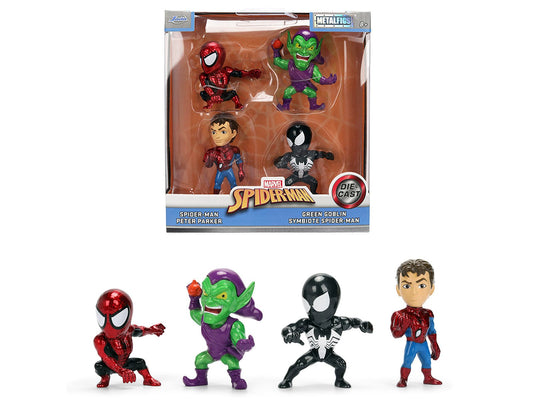 Set of 4 Diecast Figures "Spider - Man" Wave 3 "Metalfigs" Series Diecast Models by Jada free shipping USA - Rapid Vehicles