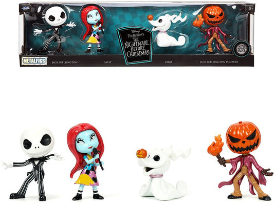 Set of 4 Diecast Figurines (2.5") Tim Burton's "The Nightmare Before Christmas" "Metalfigs" Series by Jada free shipping USA - Rapid Vehicles