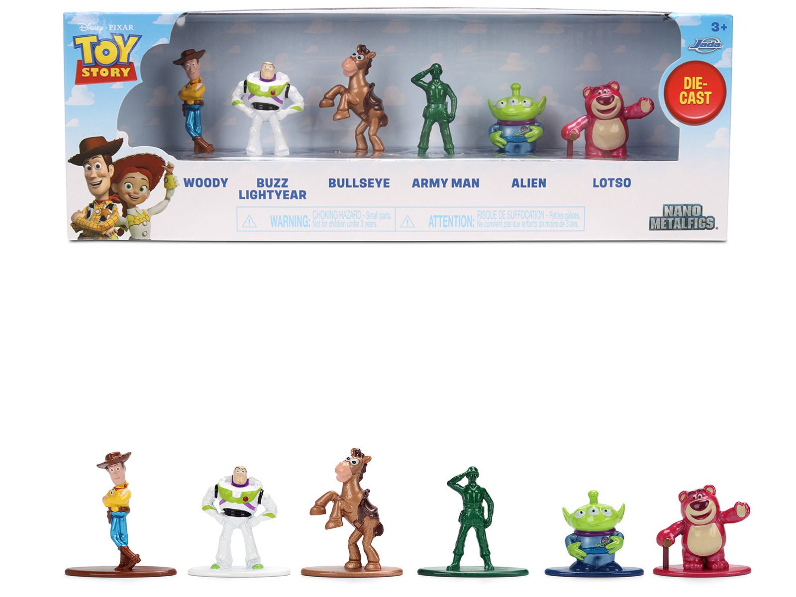Set of 6 Diecast Figures "Toy Story" Movie Franchise "Nano Metalfigs" Series Diecast Models by Jada free shipping USA - Rapid Vehicles