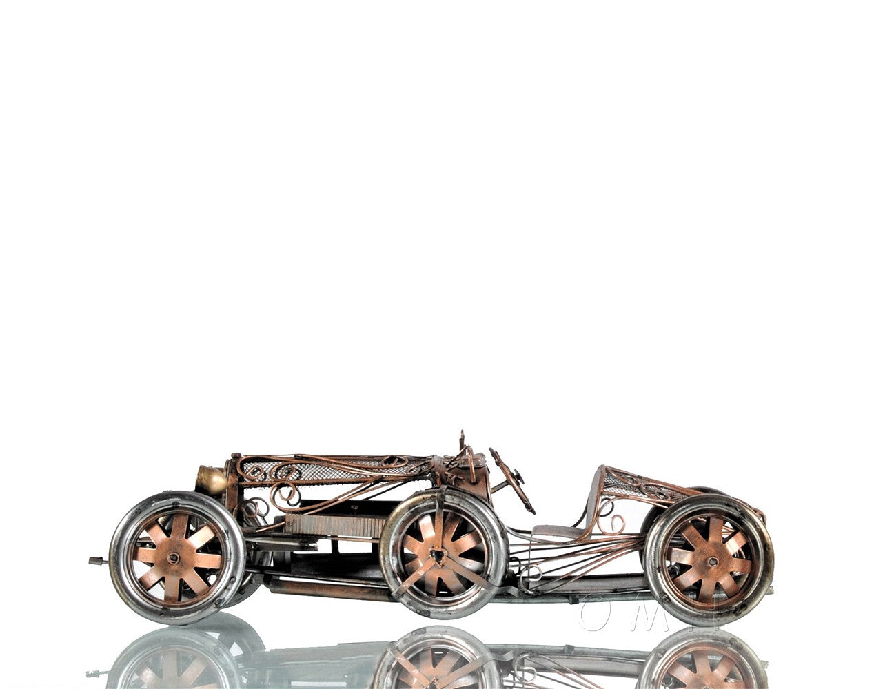 c1924 Bugatti Bronze and Silver Open Frame Racecar Sculpture - Premium  from Rapidvehicles - Just $192.59! Shop now at Rapidvehicles