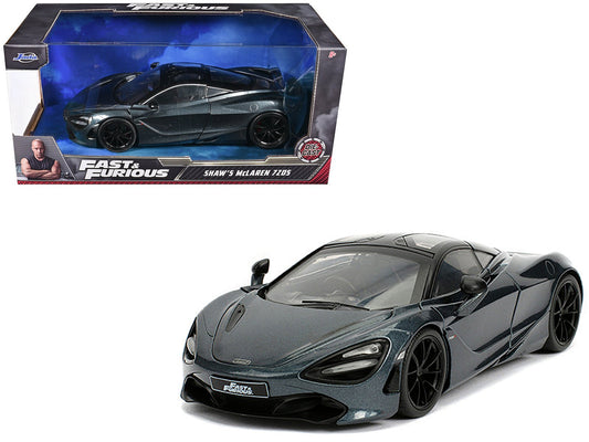 Shaw's McLaren 720S RHD (Right Hand Drive) Metallic Gray "Fast & Furious Presents: Hobbs & Shaw" (2019) Movie 1/24 Diecast Model Car by Jada free shipping USA - Rapid Vehicles