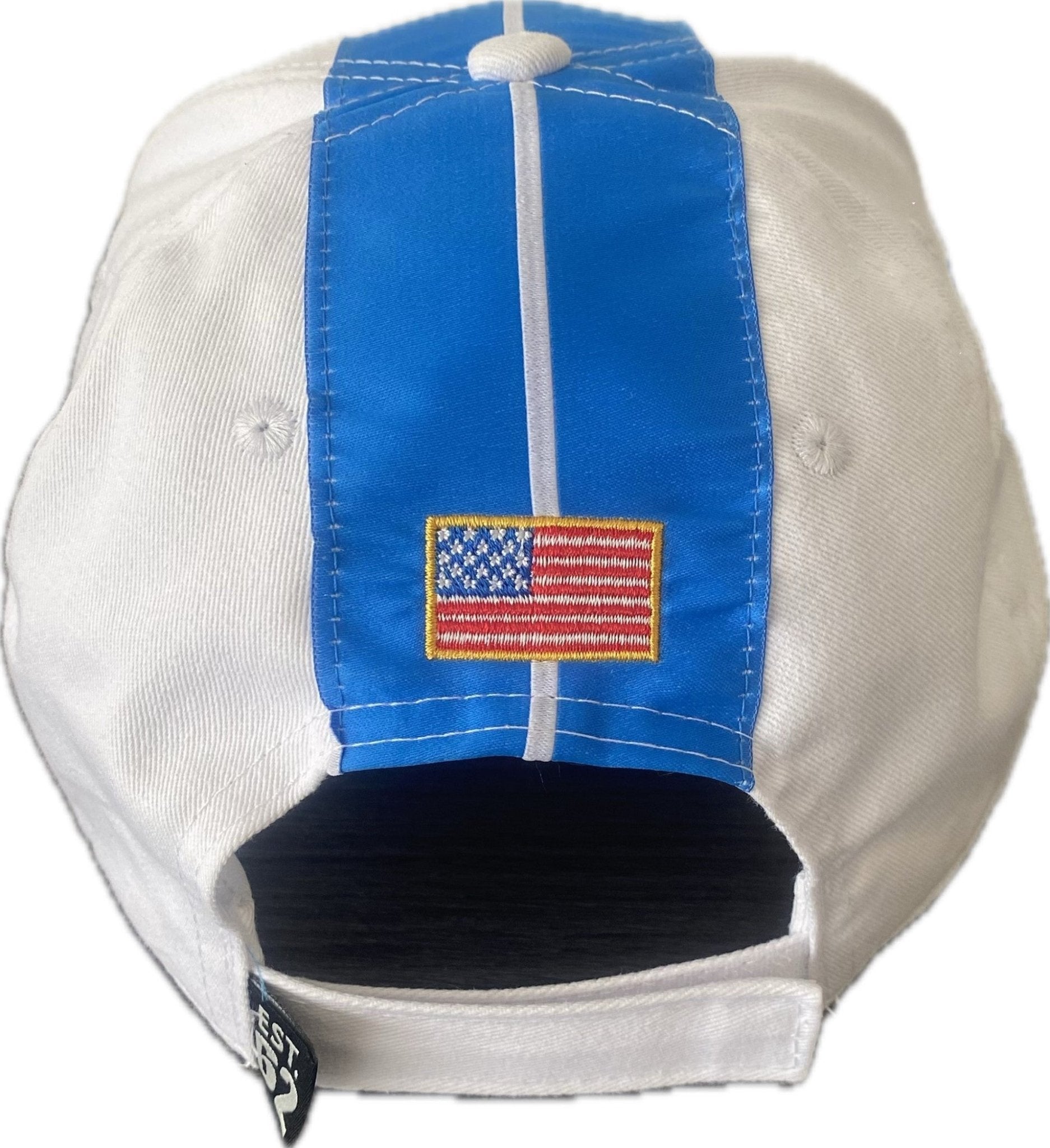 Shelby Cobra Official White with Blue Stripes Hat - Rapid Vehicles