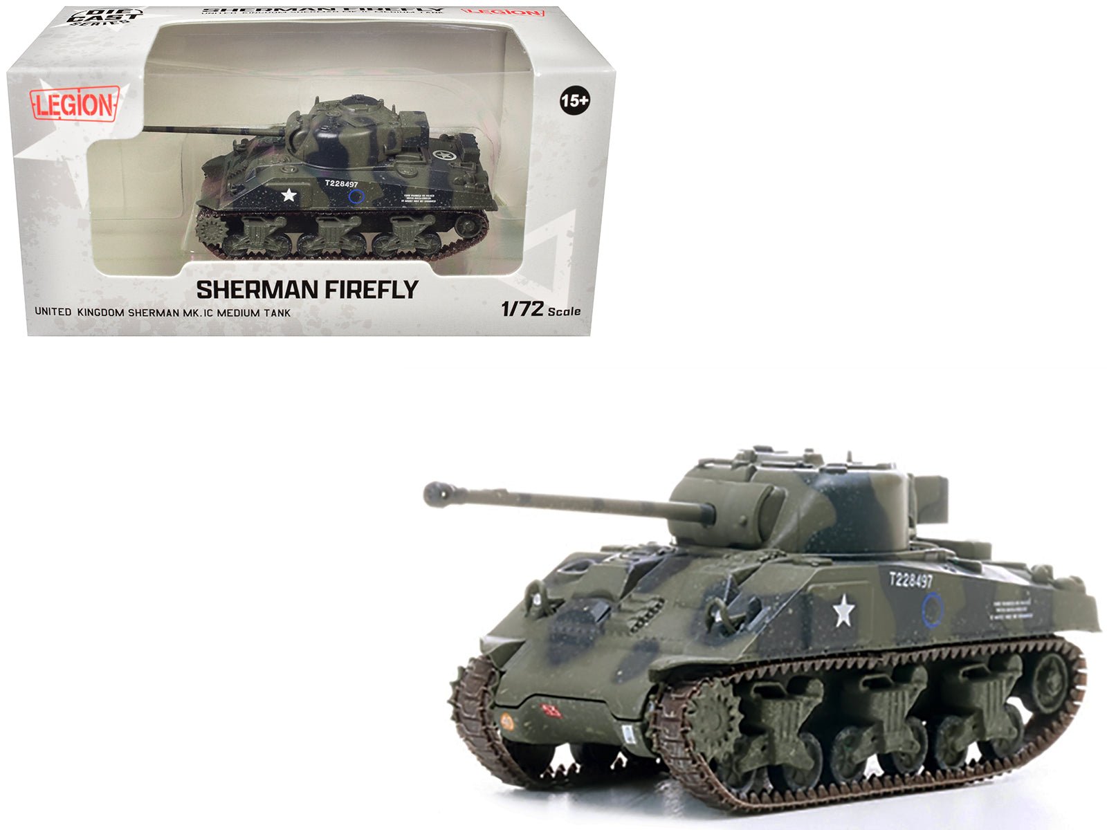 Sherman Firefly Mk.VC Medium Tank "A Squadron 4th/7th Royal Dragoon Guards 8th Armoured Brigade Normandy" (1944) British Army 1/72 Diecast Model by Legion free shipping USA - Rapid Vehicles