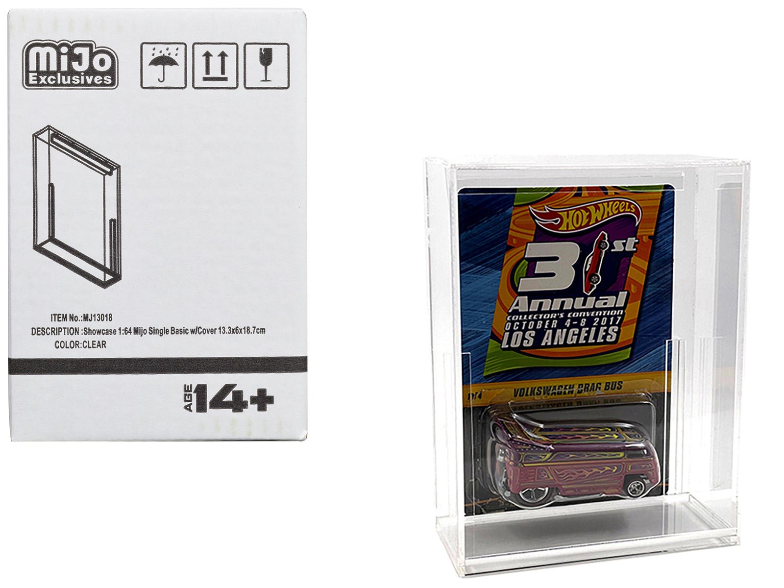 Showcase Basic Single Display Case "Mijo Exclusives" for 1/64 Scale Models free shipping USA - Rapid Vehicles