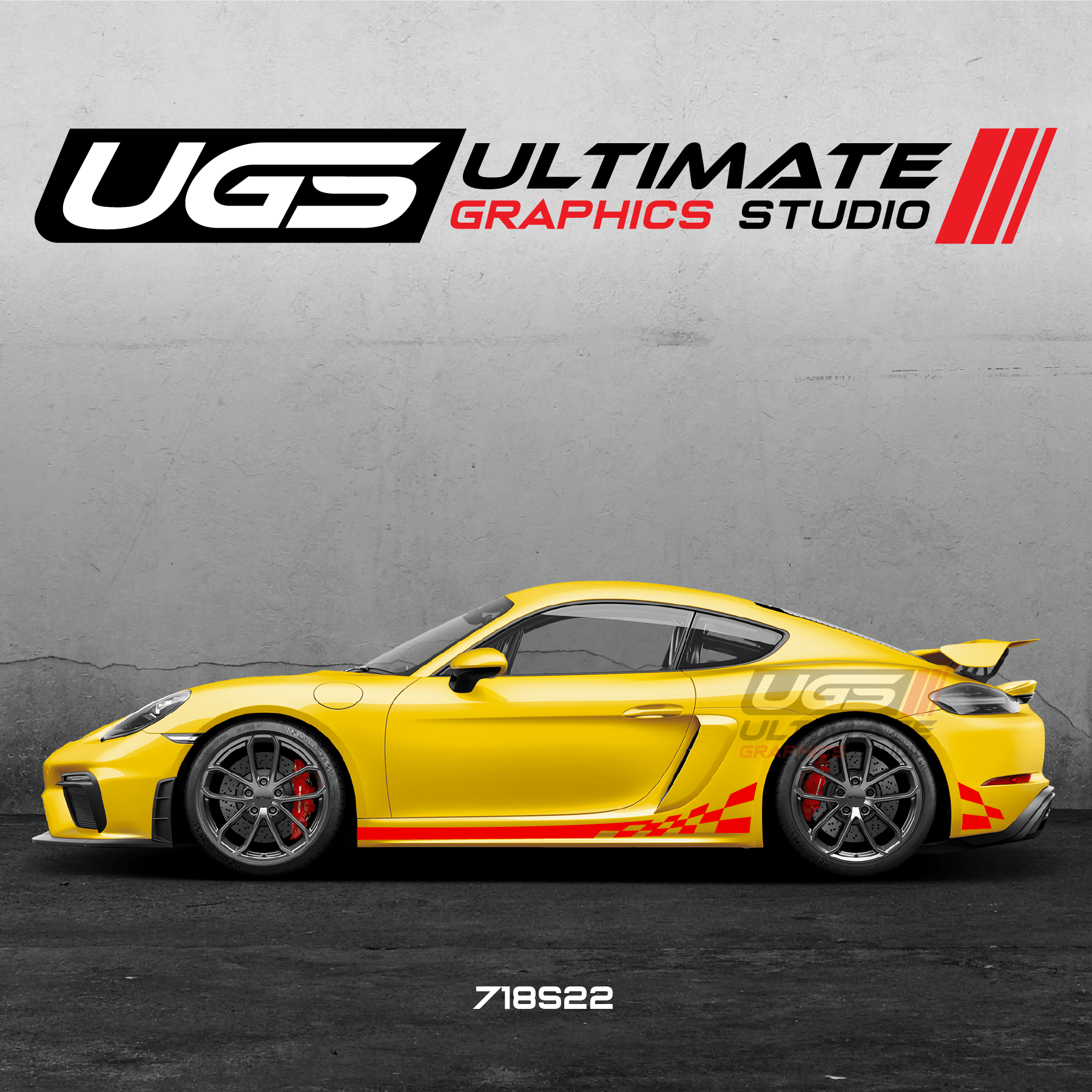 Side Checkered Flag Graphics for Porsche Models - Rapid Vehicles