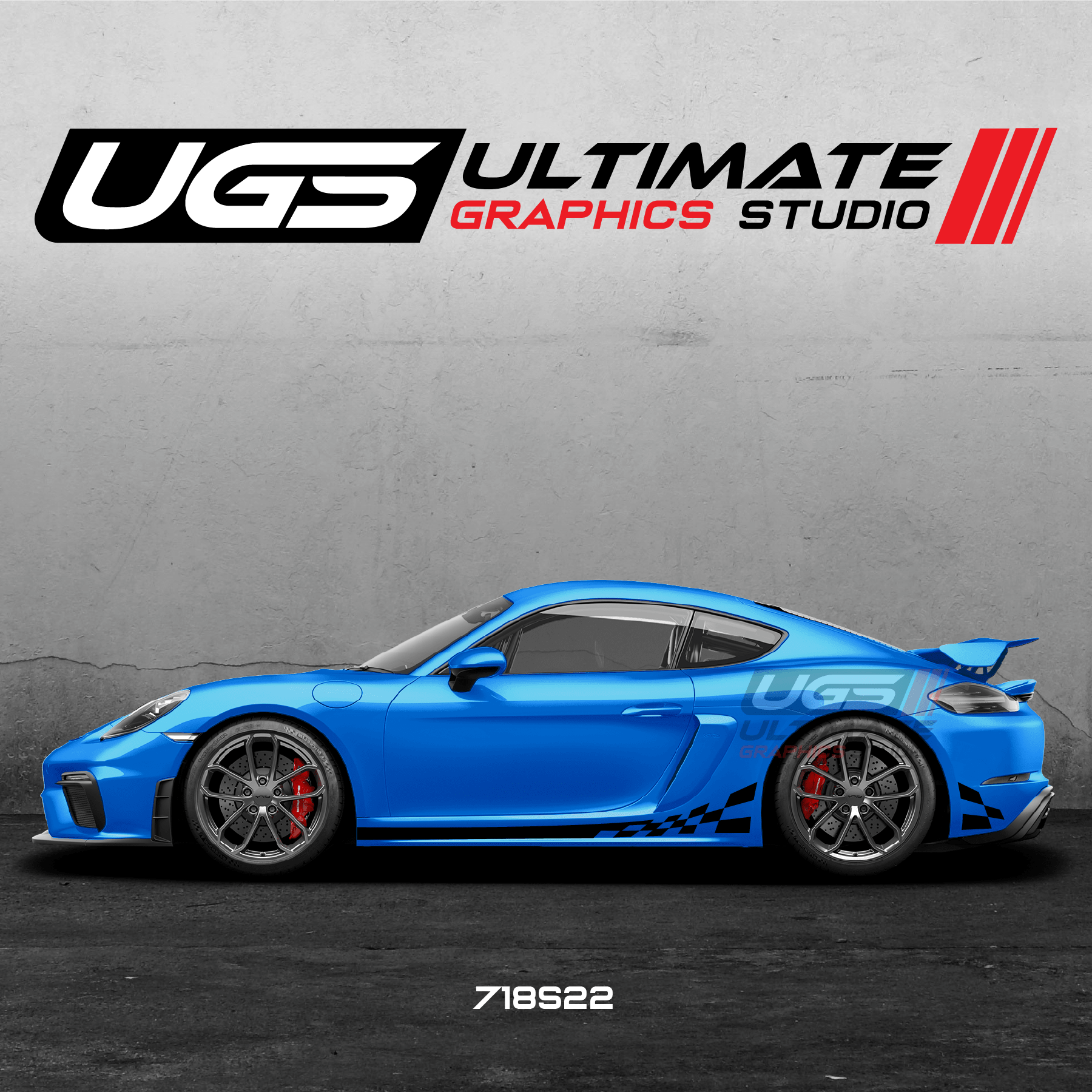 Side Checkered Flag Graphics for Porsche Models - Rapid Vehicles