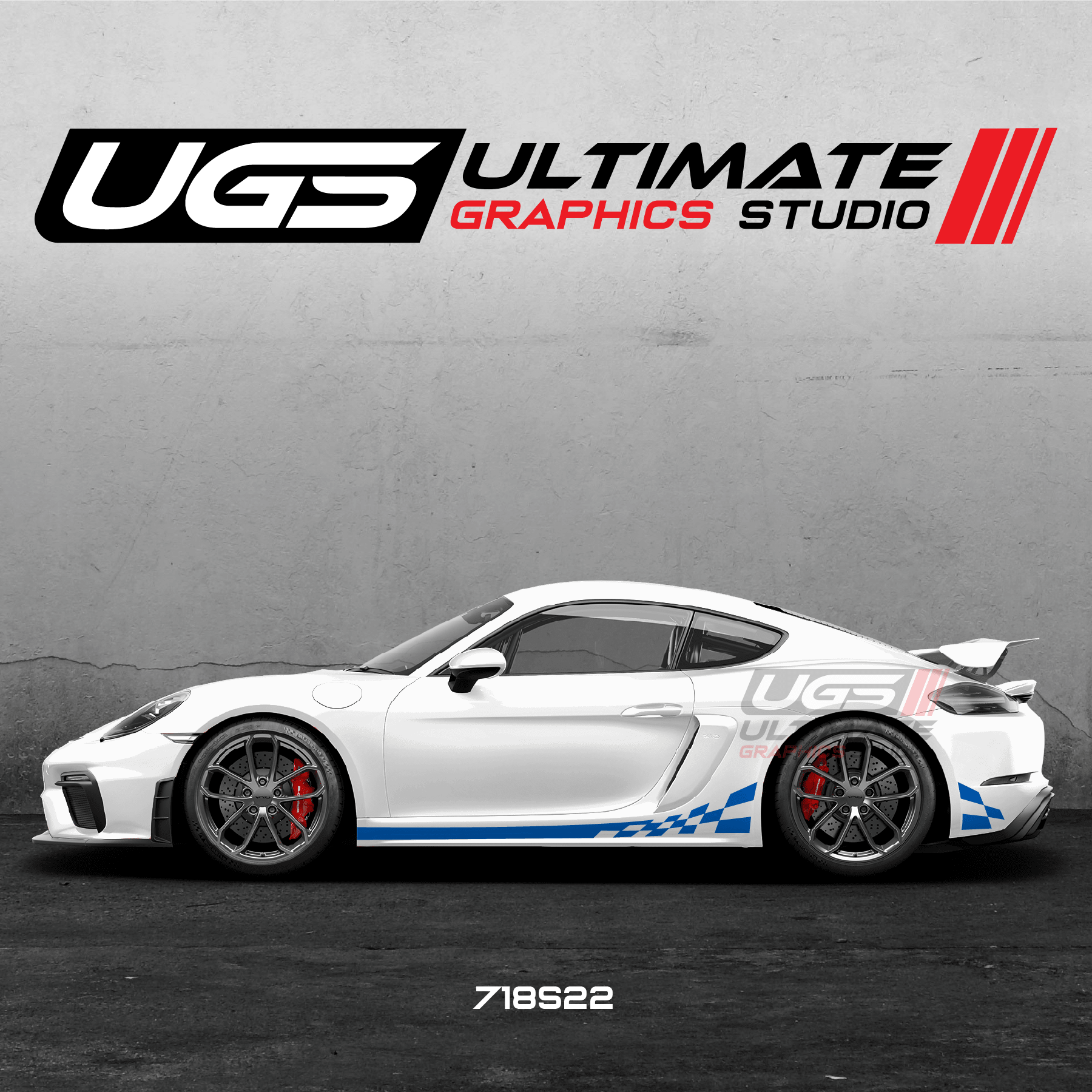 Side Checkered Flag Graphics for Porsche Models - Rapid Vehicles