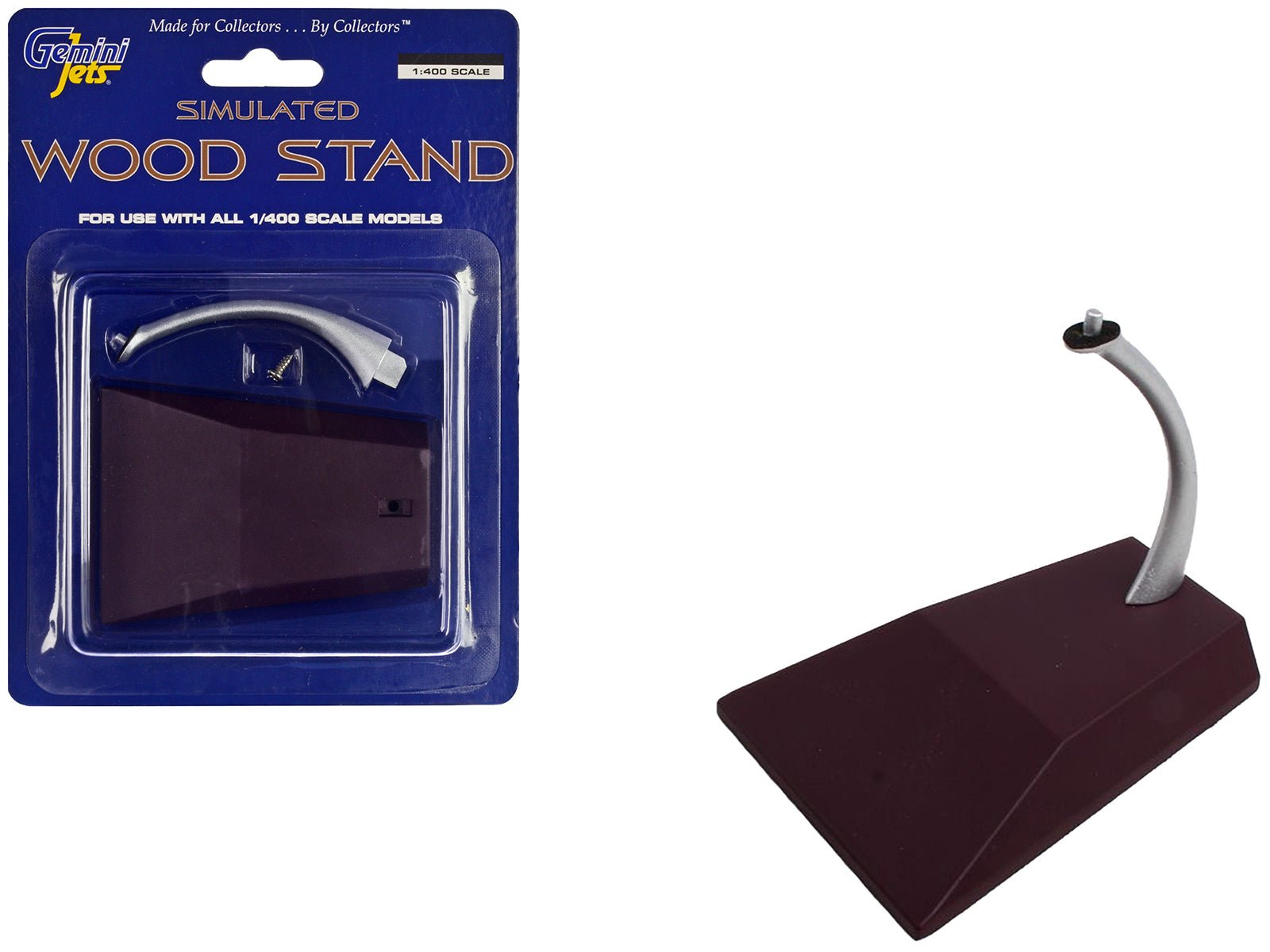 Simulated Wood Display Stand for 1/400 Scale Models by GeminiJets free shipping USA - Rapid Vehicles