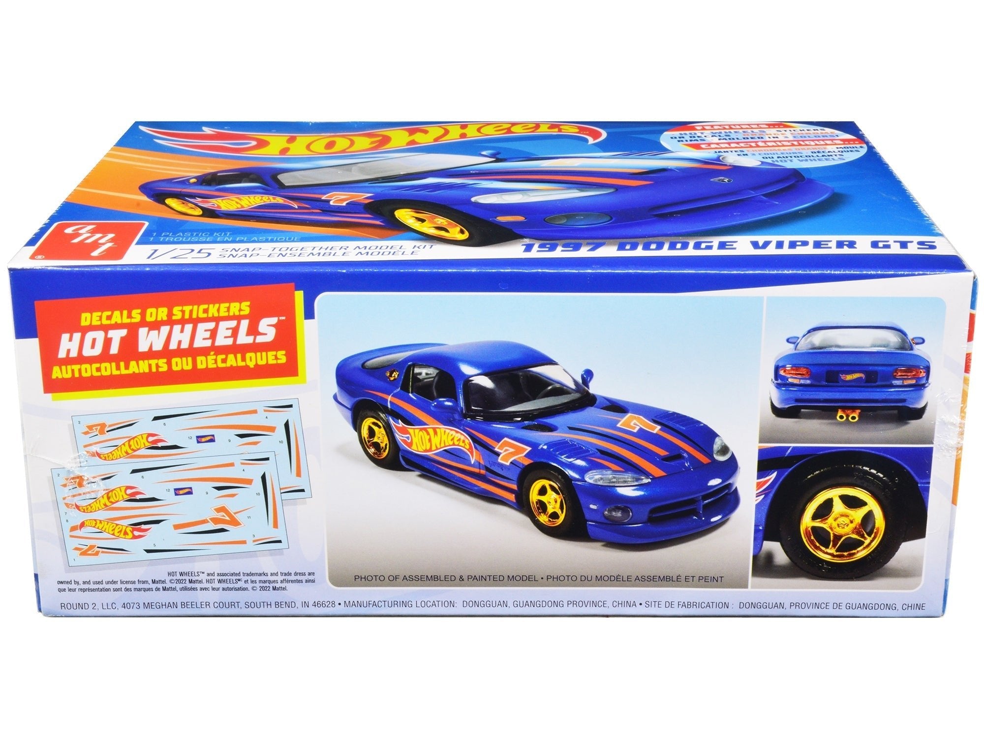 Skill 1 Snap Model Kit 1997 Dodge Viper GTS "Hot Wheels" 1/25 Scale Model by AMT - Rapid Vehicles