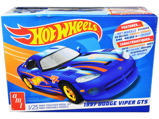 Skill 1 Snap Model Kit 1997 Dodge Viper GTS "Hot Wheels" 1/25 Scale Model by AMT free shipping USA - Rapid Vehicles