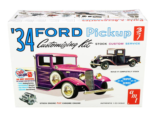 Skill 2 Model Kit 1934 Ford Pickup Truck 3 in 1 Kit "Trophy Series" 1/25 Scale Model by AMT free shipping USA - Rapid Vehicles