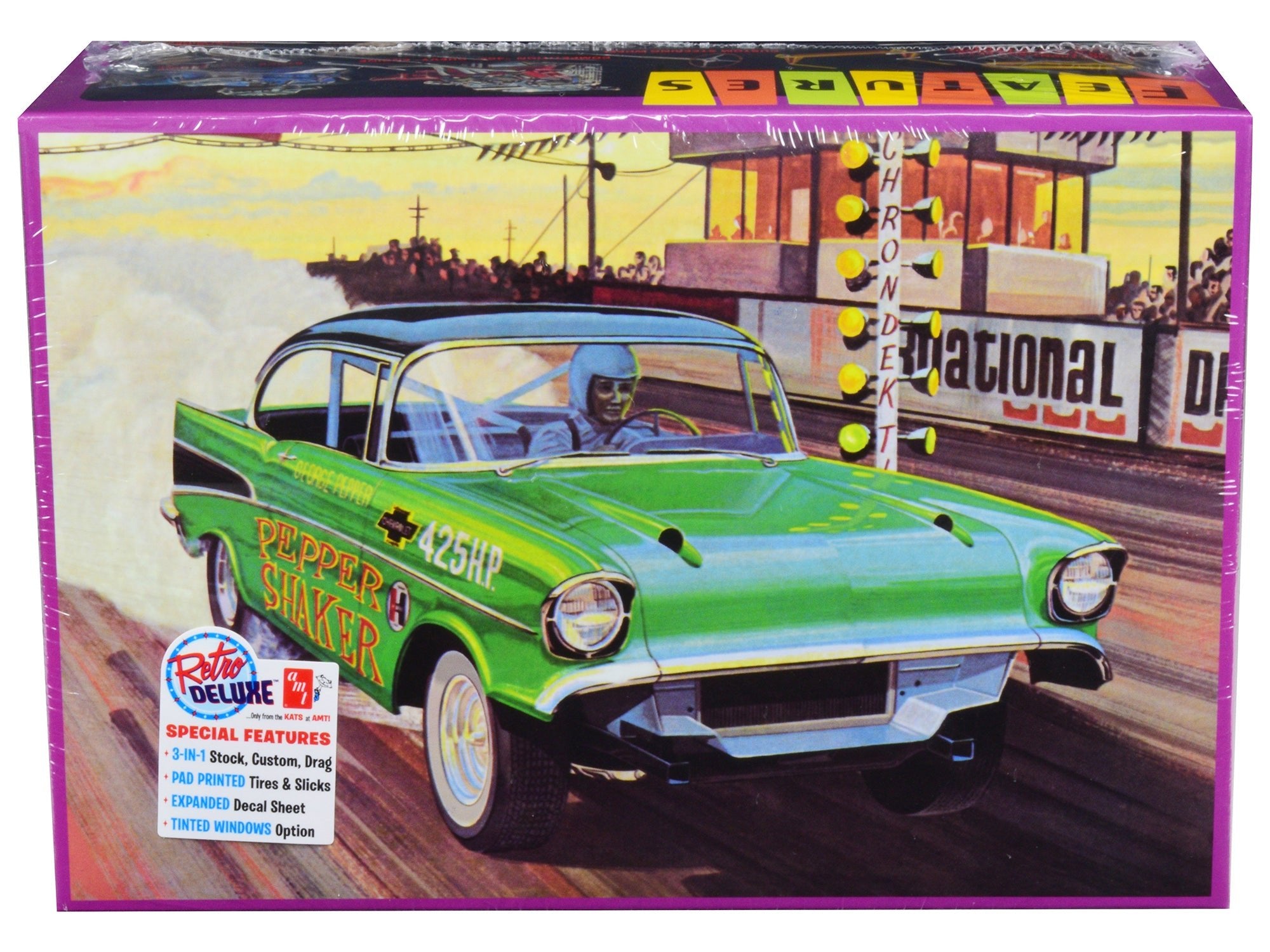 Skill 2 Model Kit 1957 Chevrolet Bel Air "Pepper Shaker" 3 in 1 Kit 1/25 Scale Model by AMT free shipping USA - Rapid Vehicles