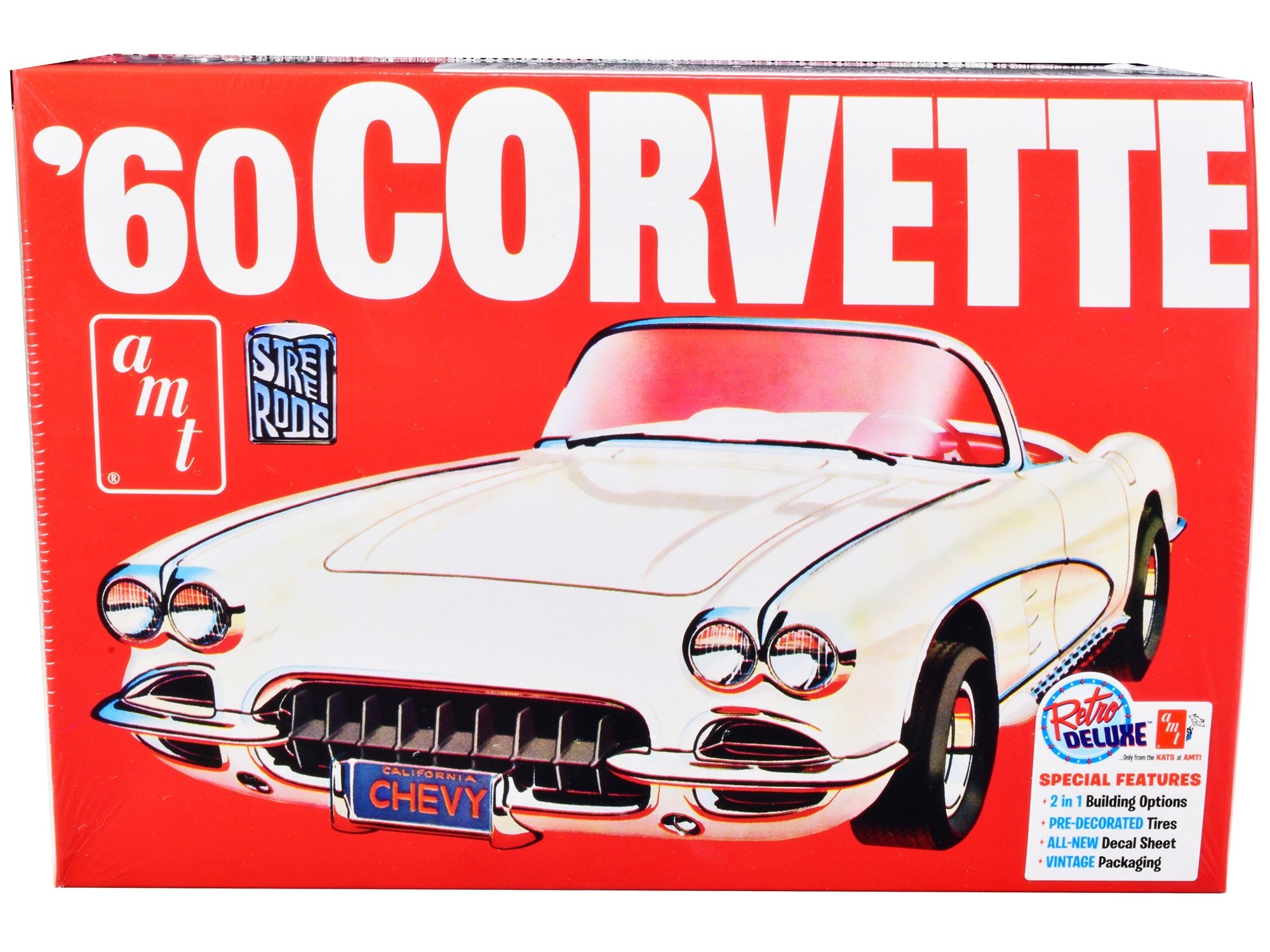 Skill 2 Model Kit 1960 Chevrolet Corvette "Street Rods" 1/25 Scale Model by AMT free shipping USA - Rapid Vehicles