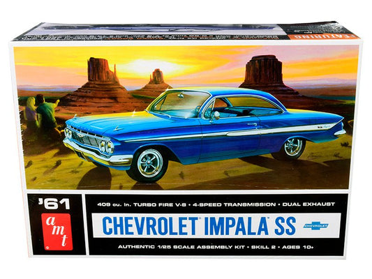 Skill 2 Model Kit 1961 Chevrolet Impala SS 1/25 Scale Model by AMT free shipping USA - Rapid Vehicles