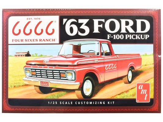 Skill 2 Model Kit 1963 Ford F - 100 Pickup Truck "Four Sixes Ranch" 3 - in - 1 Kit 1/25 Scale Model by AMT free shipping USA - Rapid Vehicles