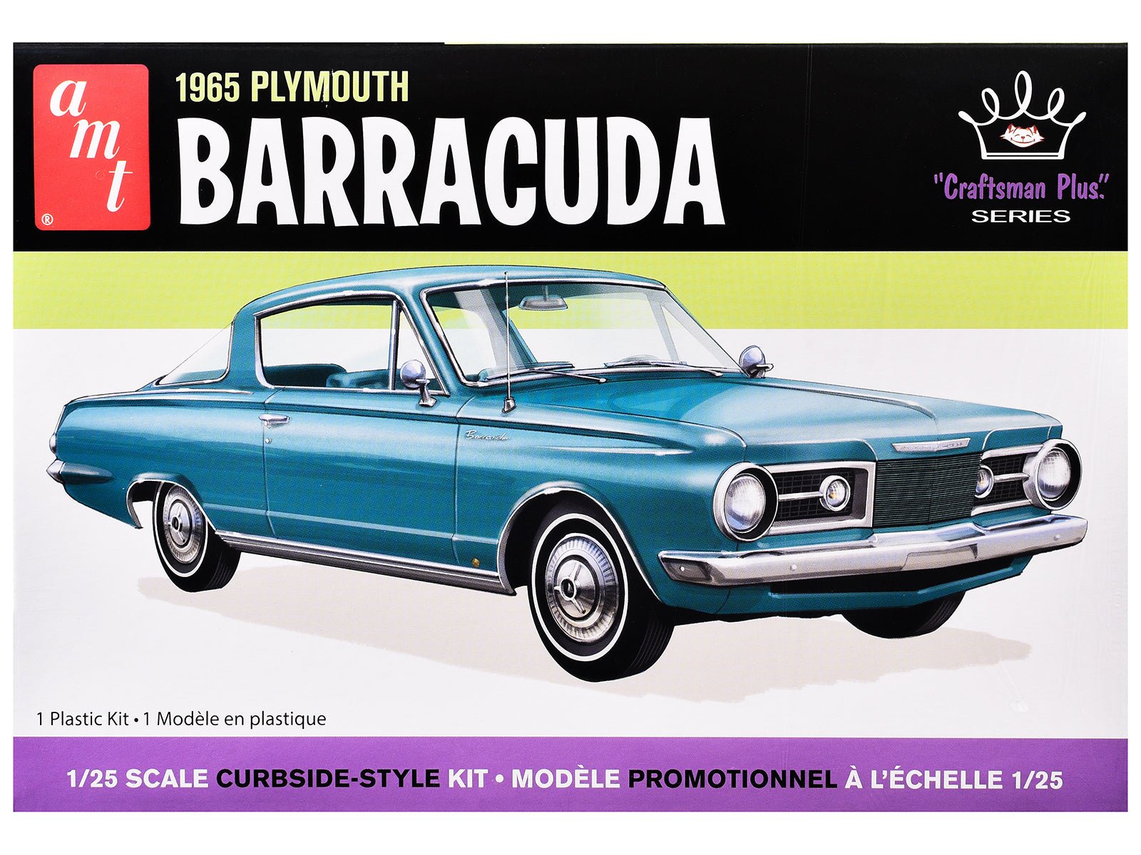 Skill 2 Model Kit 1965 Plymouth Barracuda "Craftsman Plus" Series 1/25 Scale Model by AMT free shipping USA - Rapid Vehicles