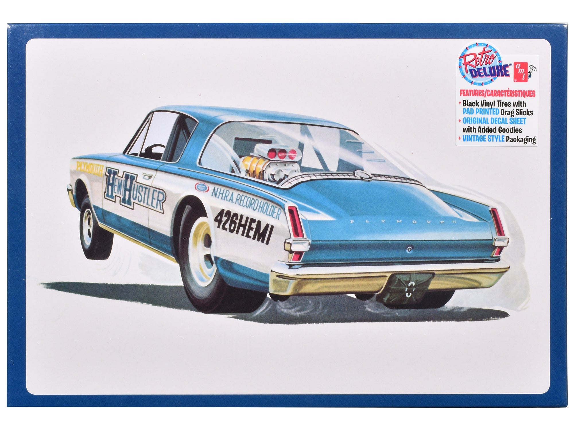 Skill 2 Model Kit 1966 Plymouth Barracuda Funny Car "Hemi Hustler" 1/25 Scale Model by AMT free shipping USA - Rapid Vehicles