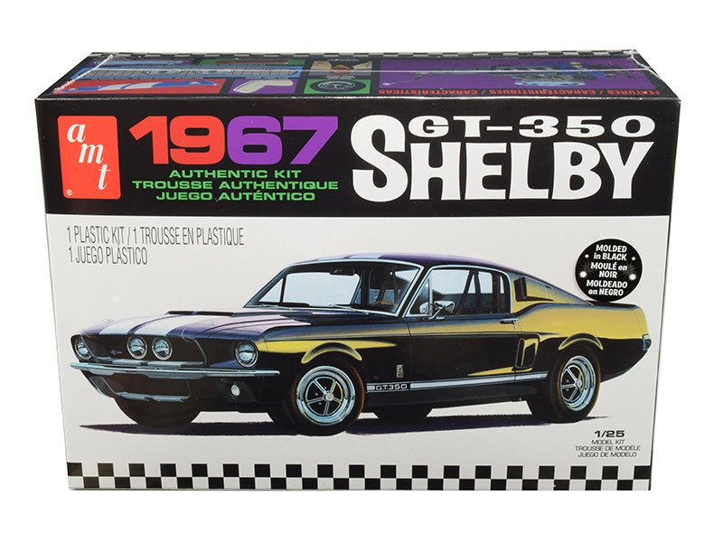 Skill 2 Model Kit 1967 Ford Mustang Shelby GT350 Black 1/25 Scale Model by AMT free shipping USA - Rapid Vehicles