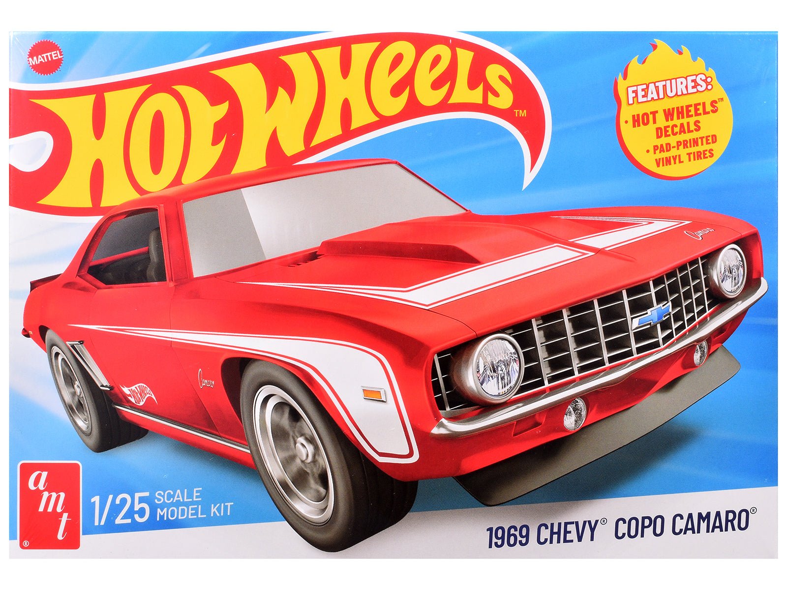 Skill 2 Model Kit 1969 Chevrolet COPO Camaro "Hot Wheels" 1/25 Scale Model by AMT free shipping USA - Rapid Vehicles
