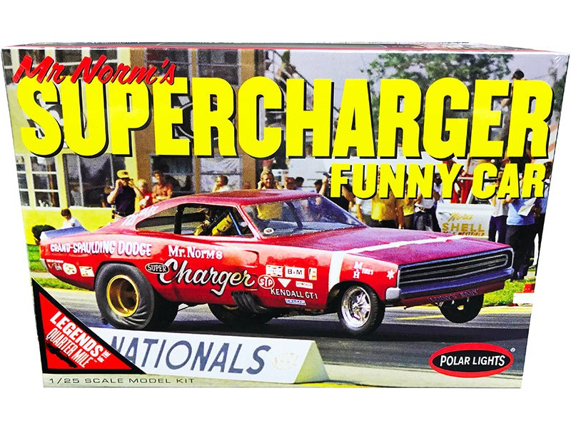 Skill 2 Model Kit 1969 Dodge Charger Funny Car "Mr. Norm's Supercharger" "Legends of the Quarter Mile" 1/25 Scale Model by Polar Lights free shipping USA - Rapid Vehicles