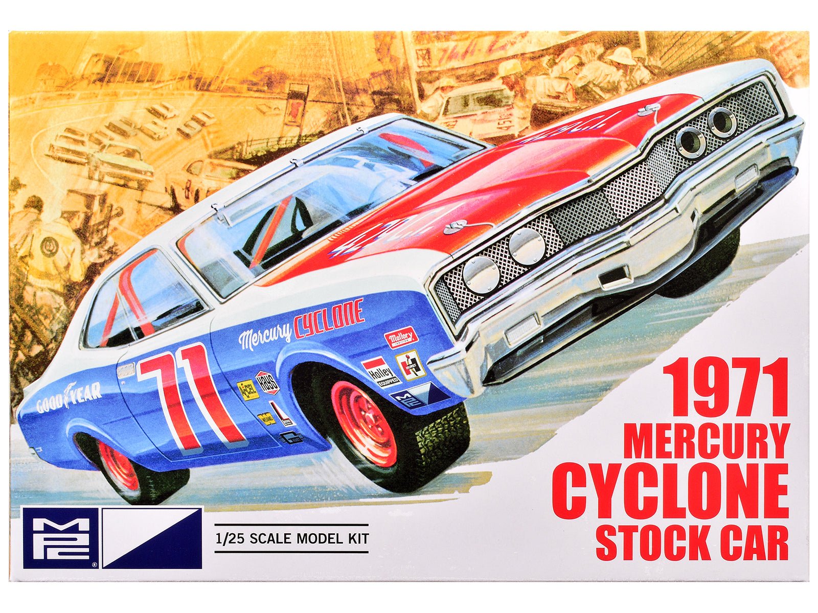 Skill 2 Model Kit 1971 Mercury Cyclone Stock Car 1/25 Scale Model by MPC free shipping USA - Rapid Vehicles