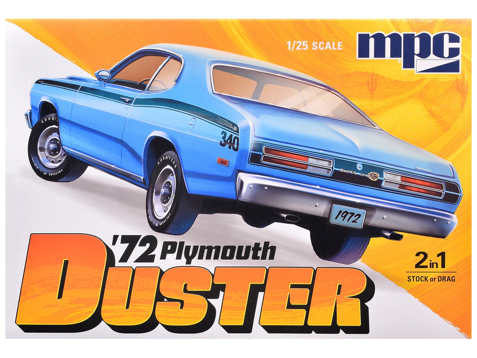 Skill 2 Model Kit 1972 Plymouth Duster 2 - in - 1 Kit 1/25 Scale Model by MPC free shipping USA - Rapid Vehicles
