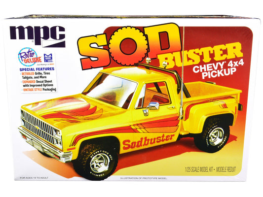 Skill 2 Model Kit 1981 Chevrolet 4x4 Stepside Pickup Truck "Sod Buster" 1/25 Scale Model by MPC free shipping USA - Rapid Vehicles