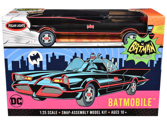 Skill 2 Model Kit Batmobile "Batman" (1966 - 1968) TV Series 1/25 Scale Model by Polar Lights free shipping USA - Rapid Vehicles