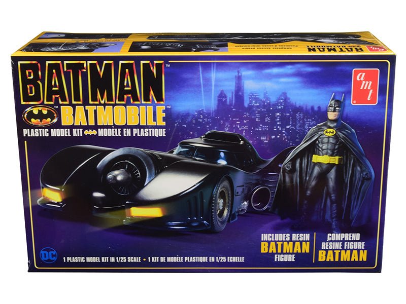 Skill 2 Model Kit Batmobile with Resin Batman Figurine "Batman" (1989) 1/25 Scale Model by AMT free shipping USA - Rapid Vehicles