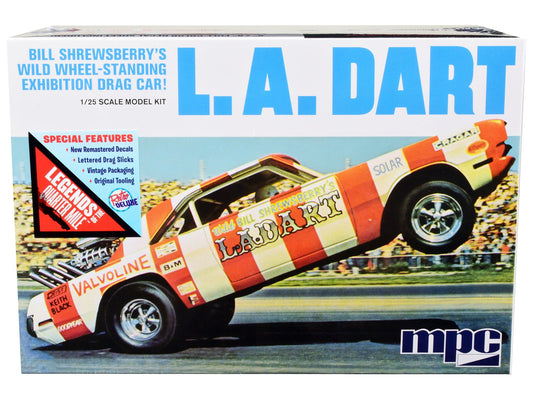 Skill 2 Model Kit Bill Shrewsberry's L.A. Dart Wheelstander Drag Car "Legends of the Quarter Mile" Series 1/25 Scale Model Car by MPC free shipping USA - Rapid Vehicles
