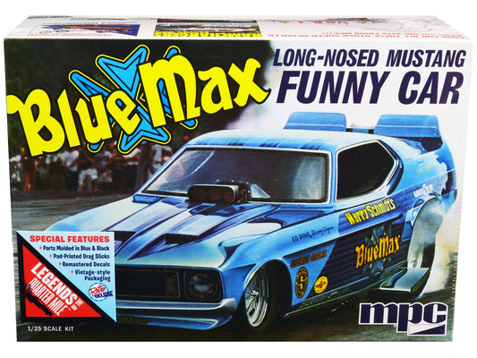 Skill 2 Model Kit "Blue Max" Long Nose Mustang Funny Car 1/25 Scale Model Car by MPC free shipping USA - Rapid Vehicles