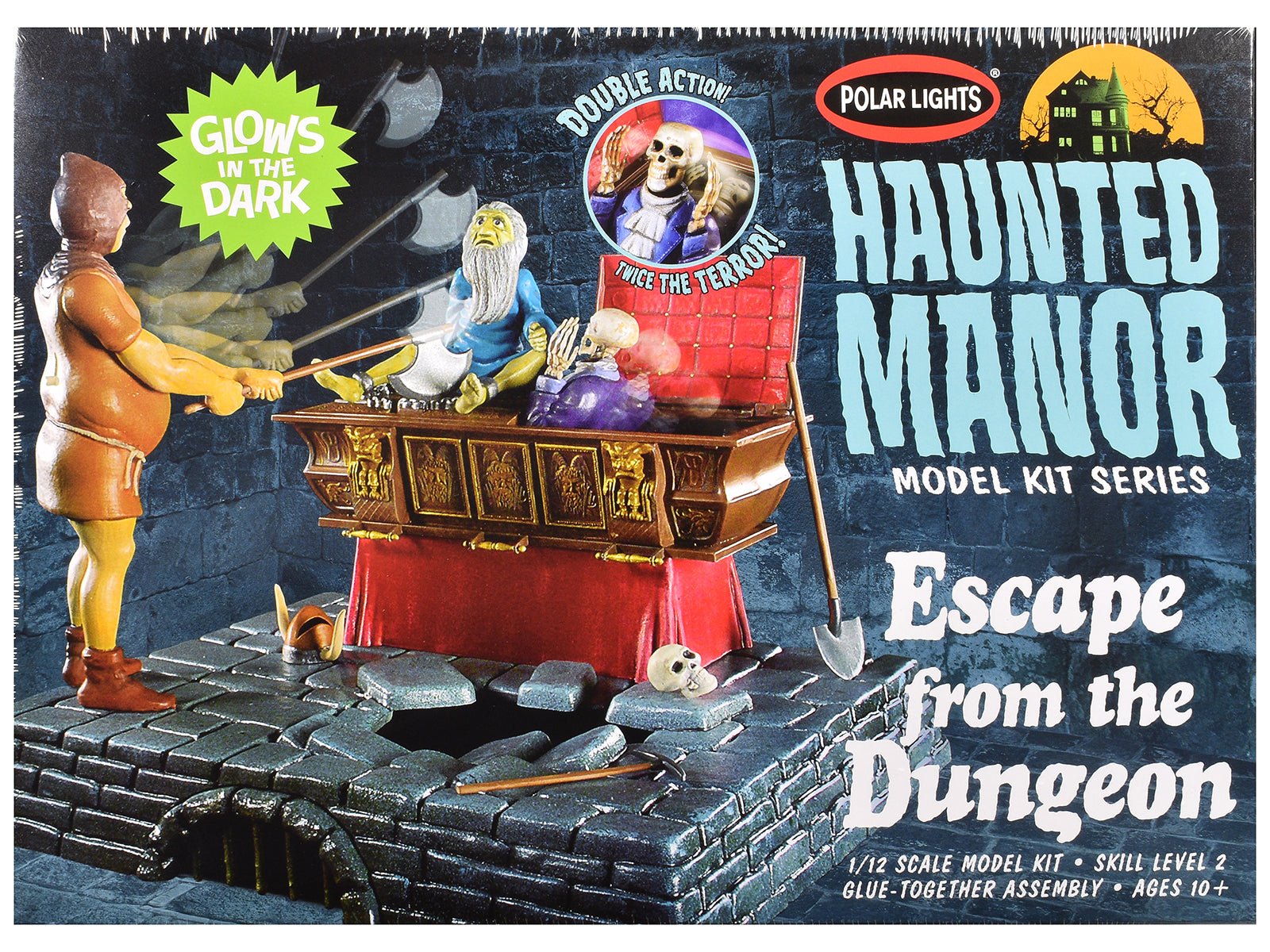 Skill 2 Model Kit Haunted Manor "Escape from the Dungeon" Diorama Set 1/12 Scale Model by Polar Lights free shipping USA - Rapid Vehicles