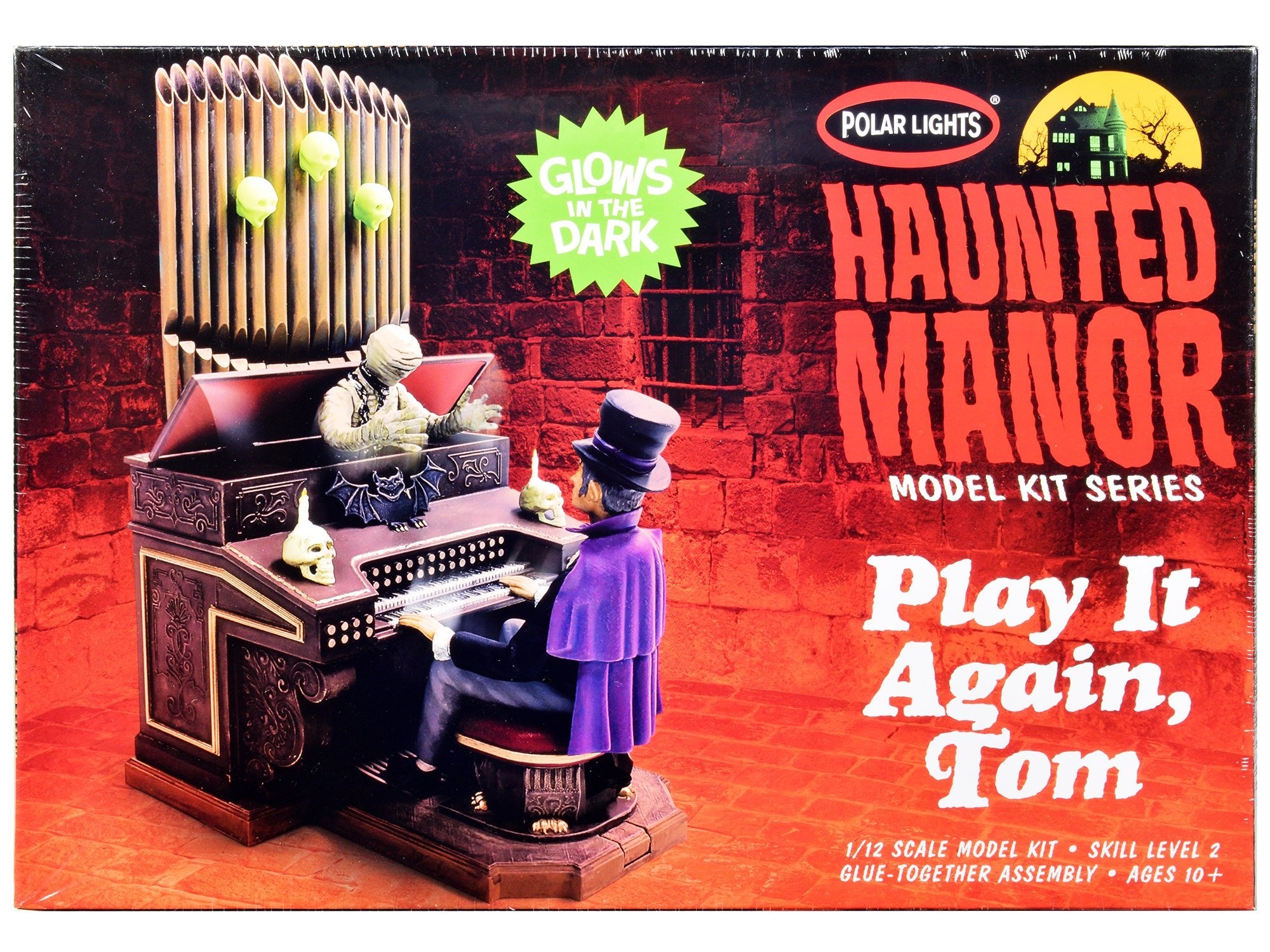Skill 2 Model Kit Haunted Manor "Play it Again Tom" Diorama Set 1/12 Scale Model by Polar Lights free shipping USA - Rapid Vehicles