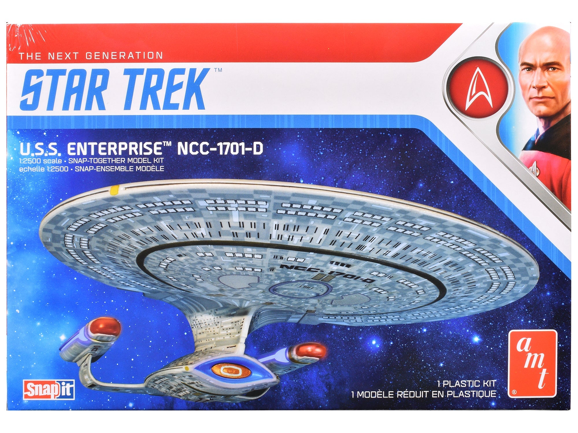 Skill 2 Model Kit U.S.S. Enterprise NCC - 1701 - D Space Ship "Star Trek: The Next Generation" (1987) TV Series 1/2500 Scale Model by AMT free shipping USA - Rapid Vehicles