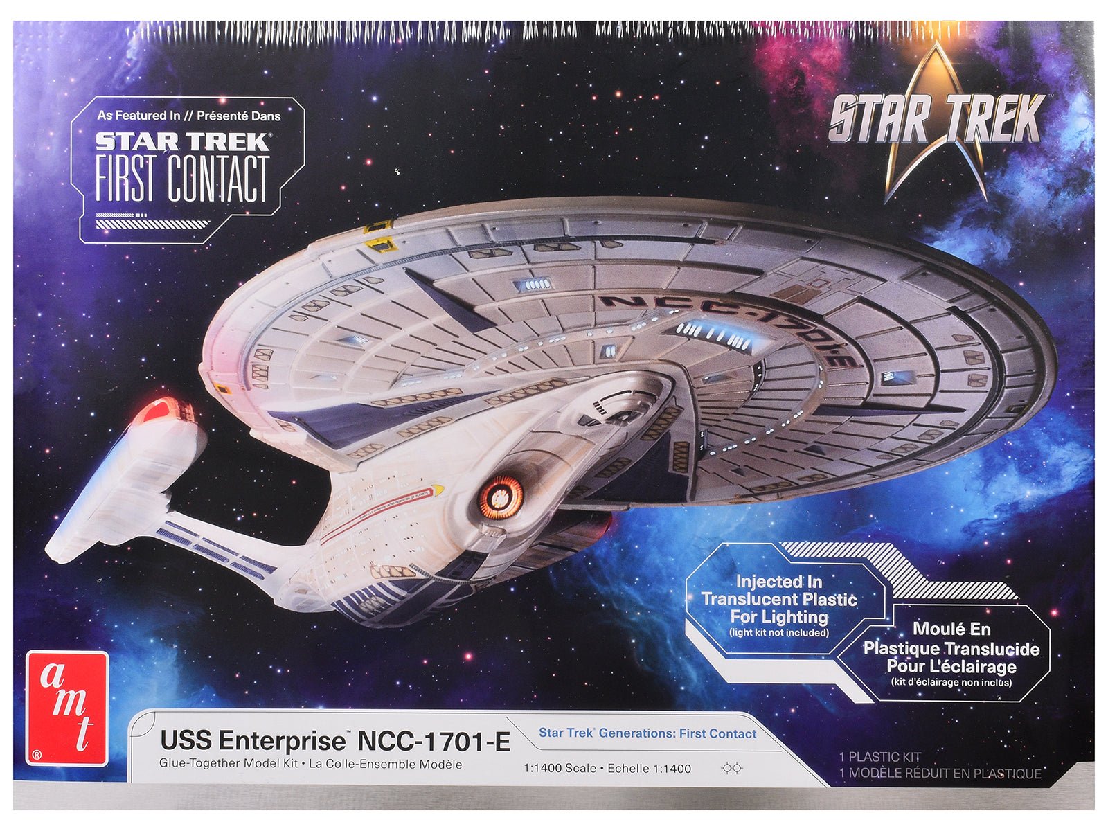 Skill 2 Model Kit U.S.S. Enterprise NCC - 1701 - E Space Ship "Star Trek: First Contact" (1996) Movie 1/1400 Scale Model by AMT free shipping USA - Rapid Vehicles