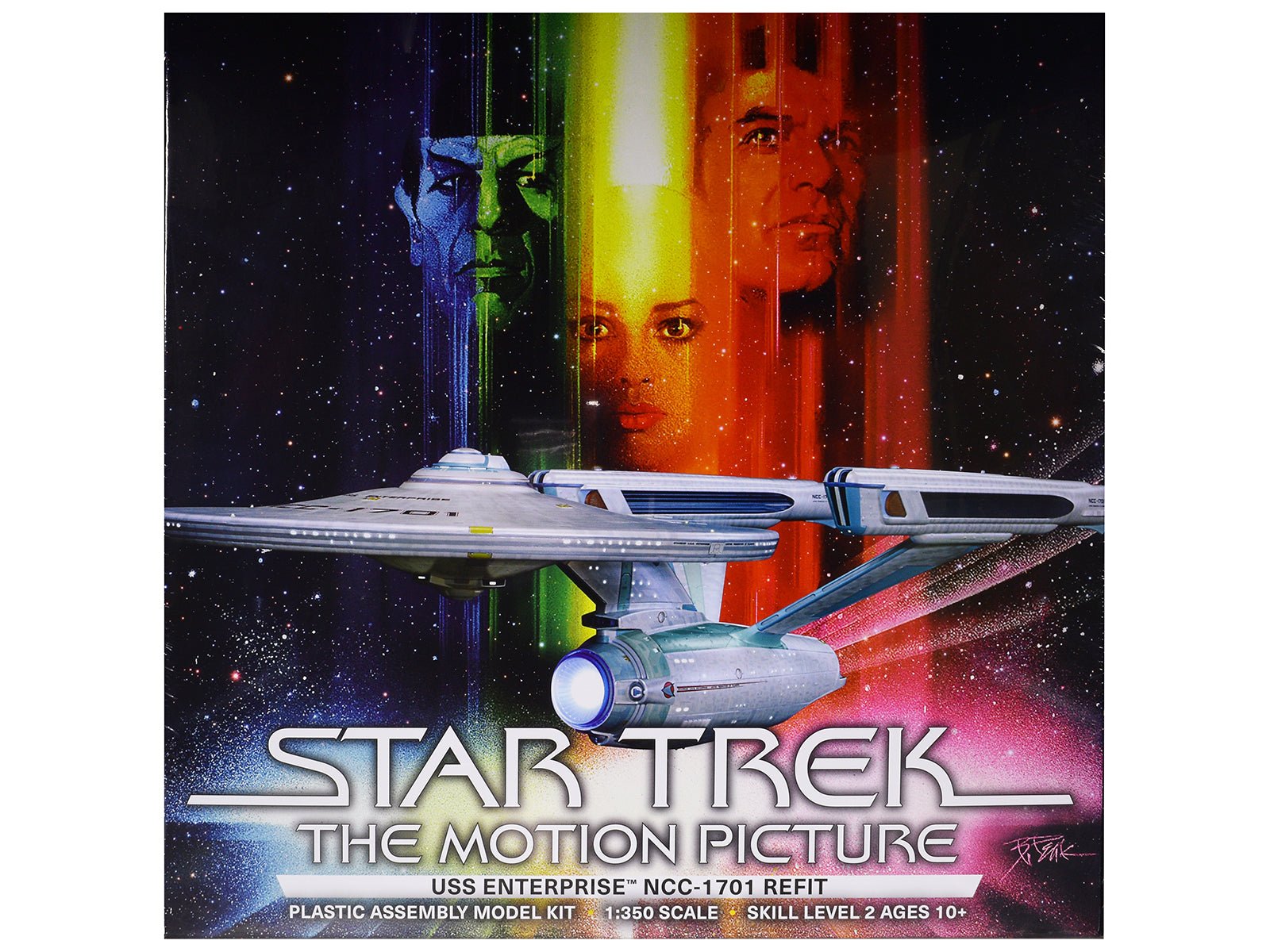 Skill 2 Model Kit U.S.S. Enterprise NCC - 1701 Refit Spaceship "Star Trek: The Motion Picture" (1979) Movie 1/350 Scale Model by Polar Lights free shipping USA - Rapid Vehicles