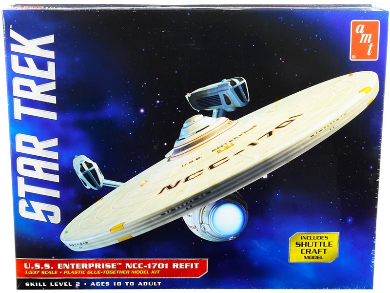 Skill 2 Model Kit U.S.S. Enterprise NCC-1701 Refit Starship "Star Trek" 1/537 Scale Model by AMT free shipping USA - Rapid Vehicles