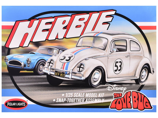 Skill 2 Model Kit Volkswagen Beetle Herbie "The Love Bug" (1969) Movie 1/25 Scale Model by Polar Lights free shipping USA - Rapid Vehicles